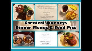 Carnival Cruise MDR Menu  Food Pics  12 Night Cruise  Carnival Journeys [upl. by Annuaerb999]