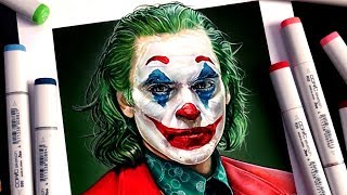 Drawing JOKER with Copic Markers  Joaquin Phoenix [upl. by Okorih864]