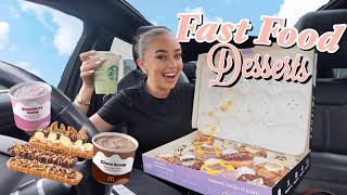 24 Hours ONLY EATING NEW Fast Food DESSERTS [upl. by Aimerej]