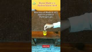 Razor Blade vs Hydrochloric Acid hcl real remember physics science shorts shots ytshorts [upl. by Ellehciram]