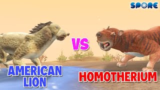 American Lion vs Homotherium  Big Cat Faceoff S1E8  SPORE [upl. by Neemsay]