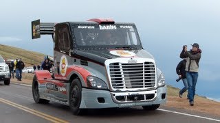 Pikes Peak SuperTurbo Semi Freightliner Race Truck Explained [upl. by Lleraj]