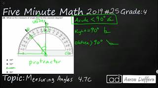 4th Grade STAAR Practice Measuring Angles 47C  6 [upl. by Kellina]