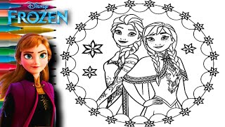 Princess Anna Elsa drawing 🎨🖌️ Disney Princess cartoon  episode104 Colouringday [upl. by Cassilda853]