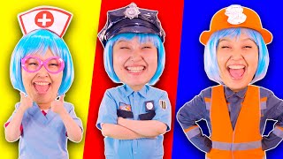 PoliceGirl FireGirl and Doctor Song  MORE Lights Kids Song [upl. by Ahilam]