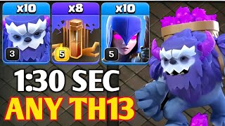 EPIC STRATEGY  Th13 Yeti Witch Quake Attack Strategy  Th13 Yeti Witch  Best Th13 Attack Strategy [upl. by Zetra]