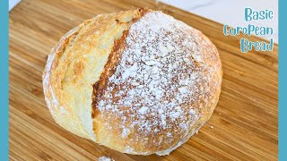 ASMR Basic European Bread  Easy Artisan Bread  NoKnead Recipe Soothing Baking [upl. by Wohlen]