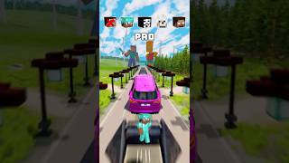 NOOB vs PRO vs HACKER vs HEROBRINE Car Jump Challenge 13 😂 🚗 shorts beamngdrive [upl. by Lacefield]