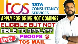 🔴Apply For Drive Option in TCS NextStep  Problem Solved✅  TCS OFF CAMPUS PLACEMENT [upl. by Lalage]