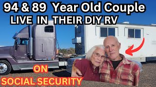 RV LIving 94 amp 89 yr old couple live in their DIY rv on social security [upl. by Vivle]