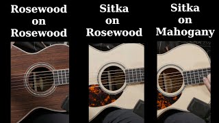 Rosewood top vs Sitka Spruce top on an Acoustic guitar Larrivee 0040 [upl. by Nairdna]