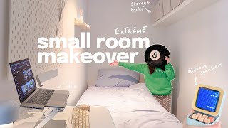 EXTREME small room makeover 🪴 standing desk storage organization amp tips [upl. by Onibas]