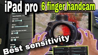 Best sensitivity settings 6 fingers gyro handcam ipadhandcam pubghandcam pubgsensitivity ipad [upl. by Aderb]