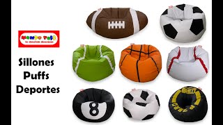 Catalogo de Sillones Puff Deportes marca Mundo Puff Mexico puff hogar sillonespuff mundopuff [upl. by Odrahcir]