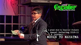 Gandhijis Train Incident Drama Espalier School Gathering 2018  19 Mohan to Mahatma [upl. by Fem]