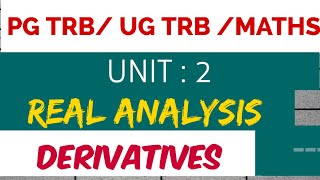 PG TRB maths UG TRBtnpscunit 2 Real Analysis derivatives in tamil [upl. by Anahsirk]