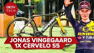 Jonas Vingegaard’s 1x Cervélo S5  Tour De France Pro Bike [upl. by Berwick]