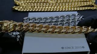 Miami Cuban Link Choker 18mm in Yellow GoldPlated [upl. by Tannie244]