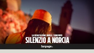 Terremoto cala la notte a Norcia silenzio spettrale dopo le scosse [upl. by Ellatsirhc]