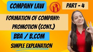 Company Law  Formation Of Company Promotion Cont  BBA  BCOM  As Per NEP  Part  4  bbabcom [upl. by Yatnoed]