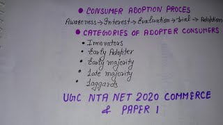 Consumer adaptions processstages of consumer adoption process UGC NET 2020 commerce [upl. by Muhcon172]