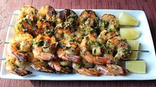 Grilled Garlic amp Herb Shrimp  How to Make Grilled Garlic Herb Shrimp Skewers [upl. by Deland]