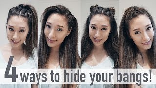 4 ways to hide your bangs  NEW Hairstyles 2017 [upl. by Braynard]