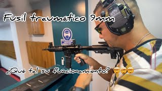 Fusil traumático Aksa K9 Cal 9mm prueba de disparo [upl. by Yleik]