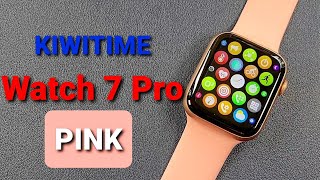 KIWITIME Watch 7 Pro IWO W37 PRO Smartwatch PINK Color Unbox amp Quick ViewAlways On Display [upl. by Daisi]