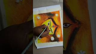 Maa durga drawing by oil pasteldrawing maa durga viralshorts [upl. by Talie]