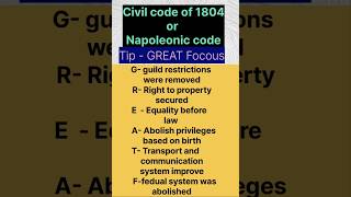 Civil code 1804 TrickNapoleonic code Class 10 Historyshorts short history [upl. by Lilah]