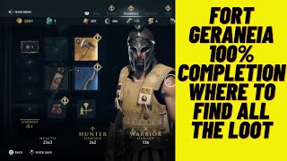 Assassins Creed Odyssey  Fort Geraneia 100 complete where to find all the treasure chests [upl. by Oivatco]