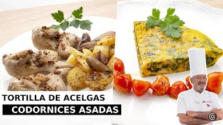 Tortilla de acelgas  Codornices asadas con patatas  Cocina Abierta de Karlos Arguiñano [upl. by Ahsieit449]