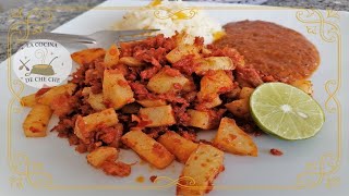 PAPAS CON LONGANIZA EXELENTE IDEA RAPIDA PARA COCINAR [upl. by Aninaig]