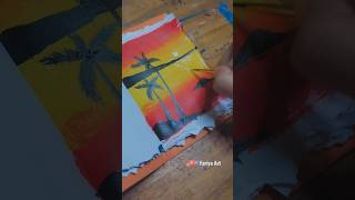 Easy scenery art🌅 art scenery viralvideo viralshort shorts fariyaart FarjanaDrawingAcademy [upl. by Lamrert]