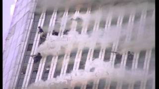 Above the 100th floor WTC1 burns on 911  stabilized [upl. by Ynahirb]