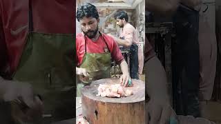 Halal chicken cutting skills in Pakistan food pakfoodstreet [upl. by Ayhdiv164]