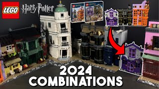 LEGO Harry Potter 2024 Diagon Alley COMBINATIONS Madam Malkins With D2C Diagon Alley [upl. by Eyak]