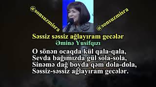 Səssizsəssiz ağlayıram gecələr  Əminə Yusifqızı [upl. by Letreece]