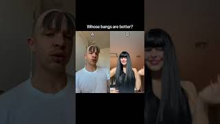 WHOSE BANGS ARE 🔥 hair hairstyle haircare shorts funny [upl. by Inahpit545]