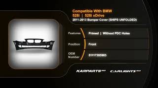 For BMW 528i528i xDrive Bumper Cover 2011 2012 2013  Front  Primed [upl. by Harrat]