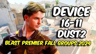 CS2 POV  Astralis device 1611 vs Falcons Dust2 BLAST Premier Fall Groups 2024 [upl. by Atiuqes]