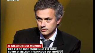 José Mourinho fala em português ao receber o prémio de Melhor Treinador de 2010 [upl. by Nysila232]