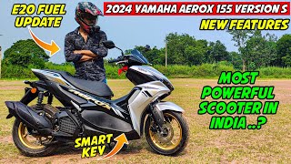 2024 Yamaha Aerox 155 Version S Review  Smart Key features  Most Powerful Scooter🔥 [upl. by Nylcoj180]