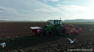 Zomertarwe Zaaien  Fendt  Kverneland  Seeding Summerwheat [upl. by Dranreb181]