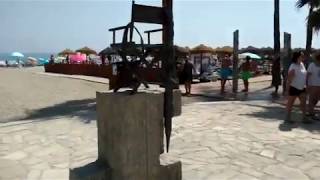 NERJA SPAIN AUGUST 2018 A walk on playa burriana beach [upl. by Kenton331]