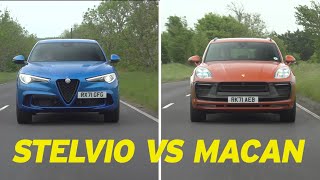 Porsche Macan GTS vs Alfa Romeo Stelvio Quadrifoglio  Super SUV shootout  Autocar [upl. by May]