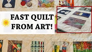 🎨 CUSTOM MADE KIDS ARTWORK QUILT 🎨 Complete Quilt StartToFinish  How to Make a Quilt Tutorial [upl. by Aekerly425]