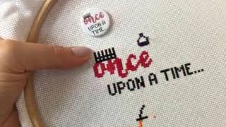 How to backstitch on aida Fantasy Fairytale Pattern [upl. by Inanak432]