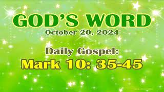 Daily Bible Verse October 20 2024 Mark 10 3545 Gods Word Bible Reading [upl. by Adyeren322]